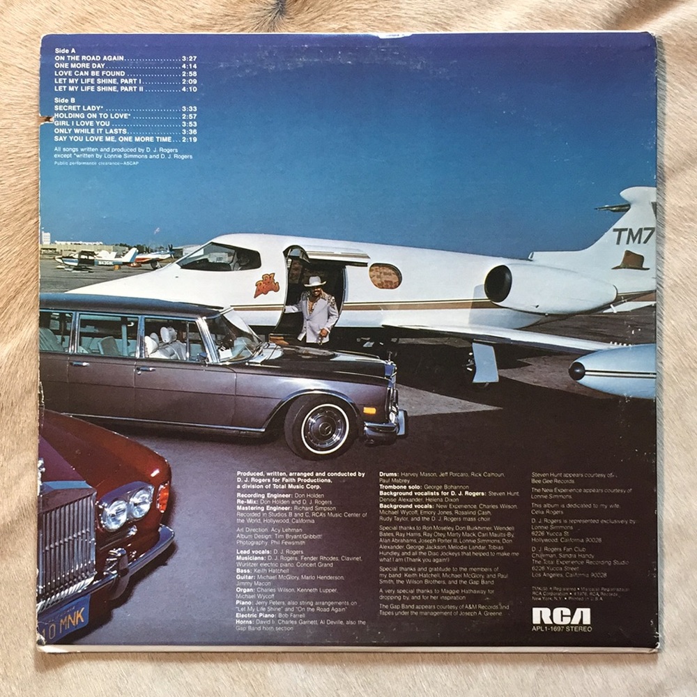 D.J. Rogers - “On The Road Again” Vinyl LP - Picture 2 of 5